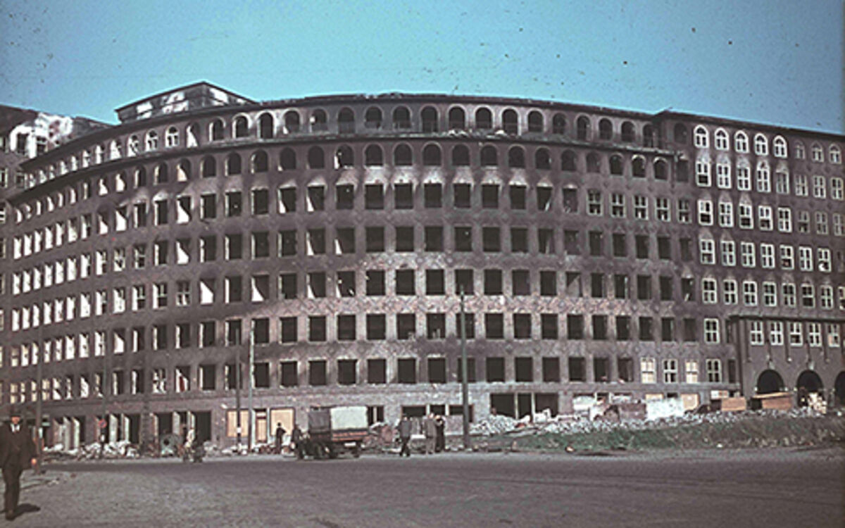 Historischer Sprinkenhof Hamburg 1949 Historisches Foto des Sprinkenhofs in Hamburg 1949