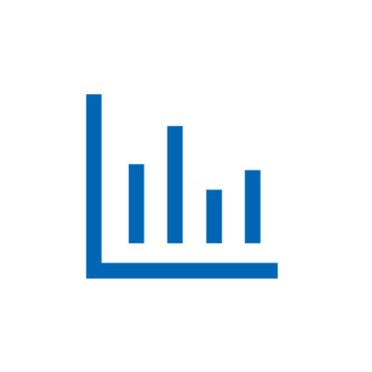 Blaues Icon: Balkendiagramm mit vier Balken