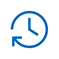 Blaues Icon: Eine Uhr