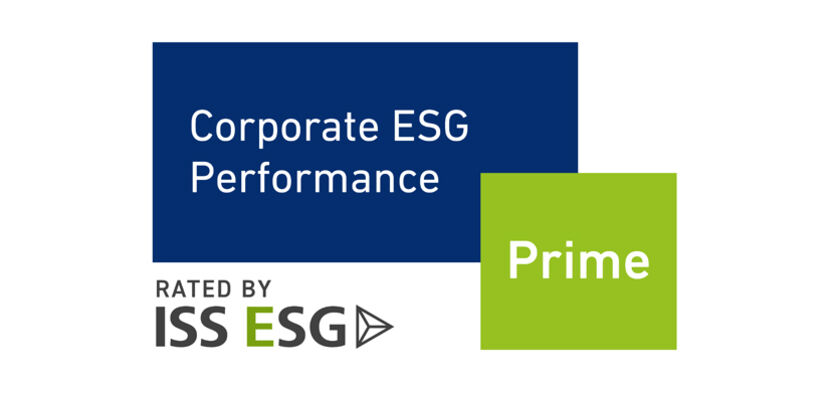 Ein blau grünes Logo von der Vereinigung ISS ESG
