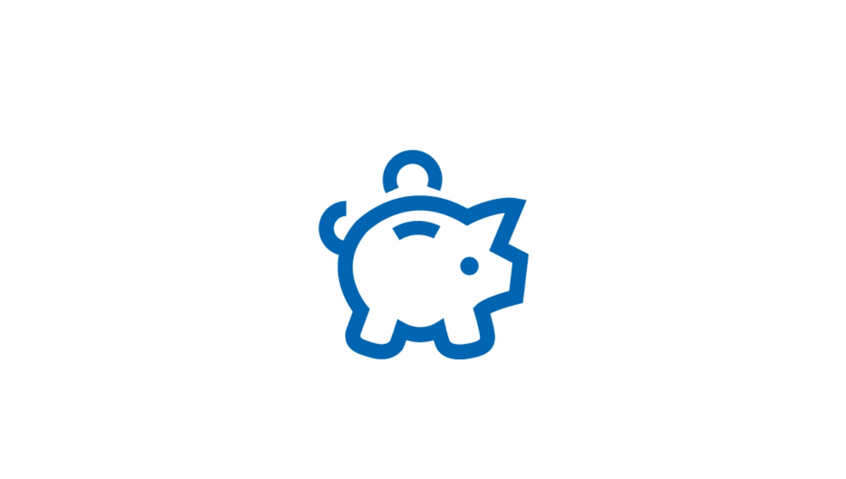 Blaues Icon: Sparschwein