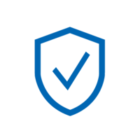 Blaues Icon: Schutzschild