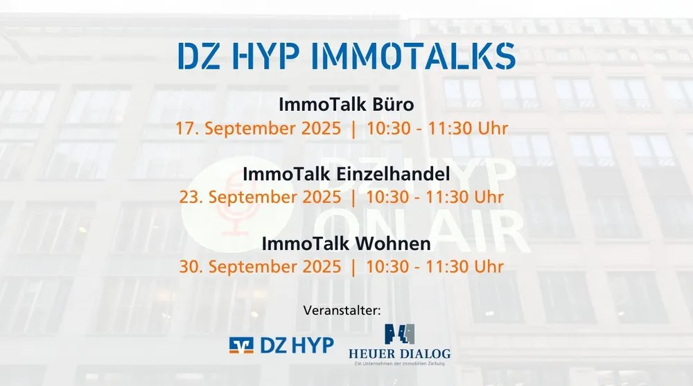 Infografik mit Terminen der DZ HYP ImmoTalks
