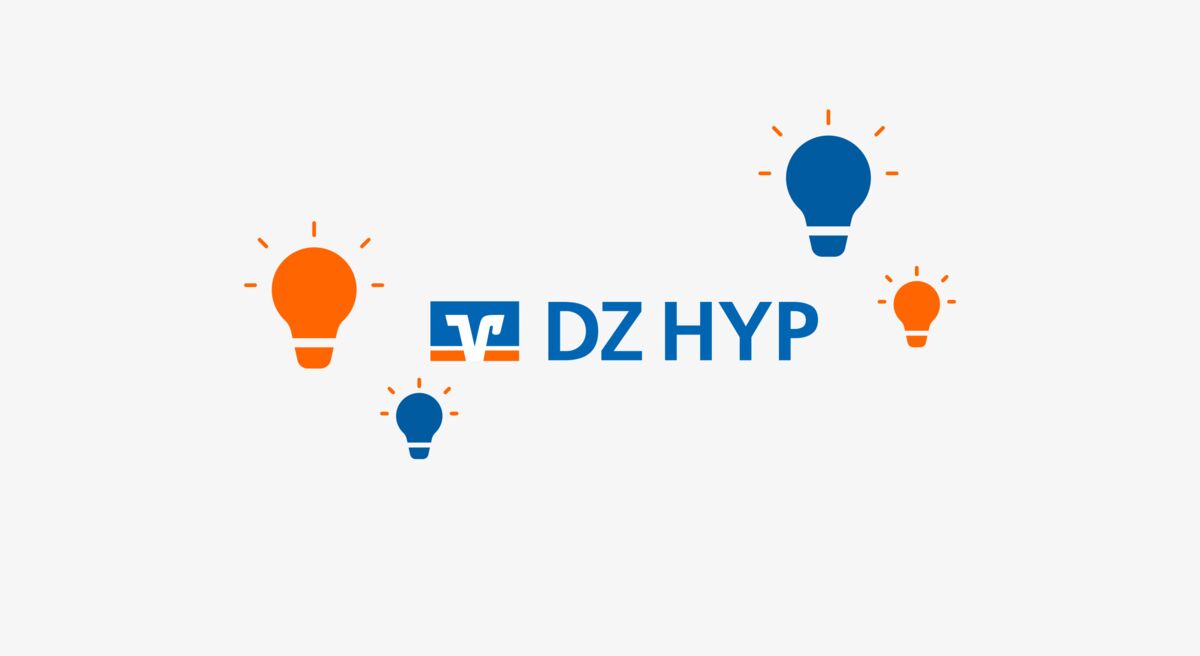 DZ HYP Logo mit Wissenssymbolen