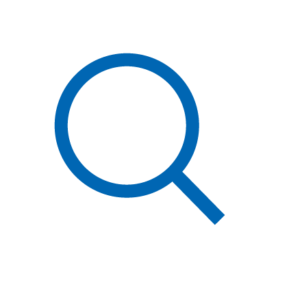Blue Icon: magnifying glass